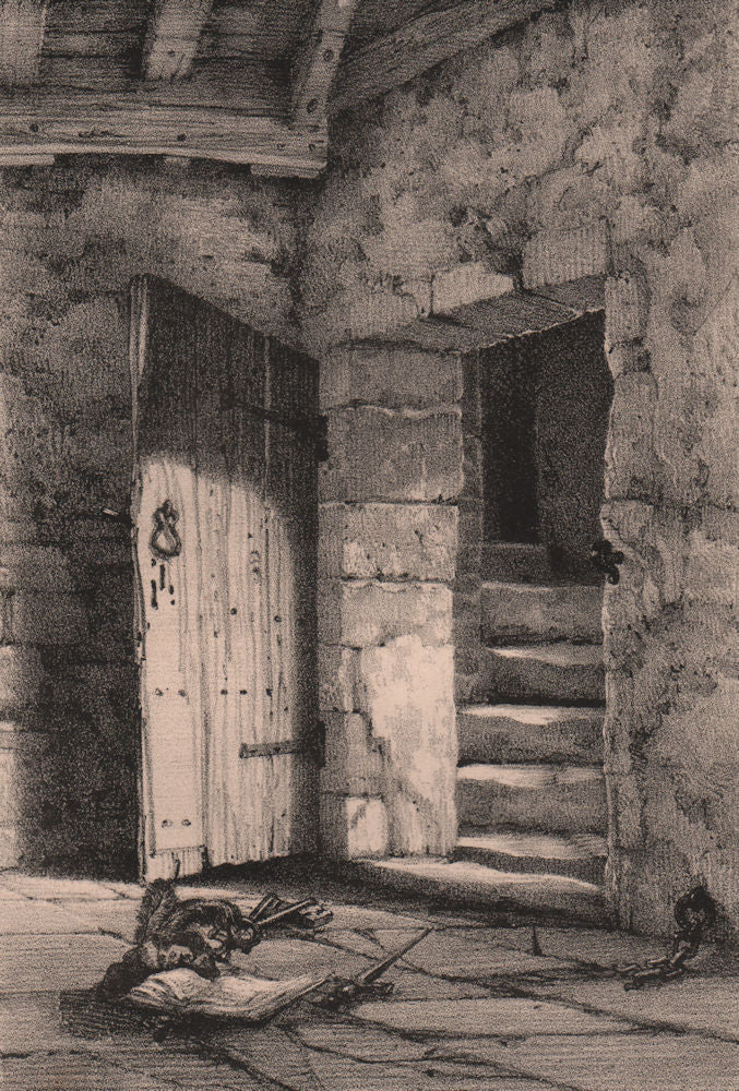 HADDON HALL. In the north east Tower. Derbyshire 1836 old antique print